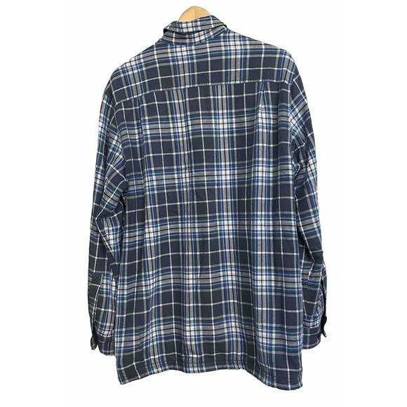L.L. Bean Shirt Jacket Flannel Fleece Lined Button Up Shacket Mens Medium - Picture 2 of 6
